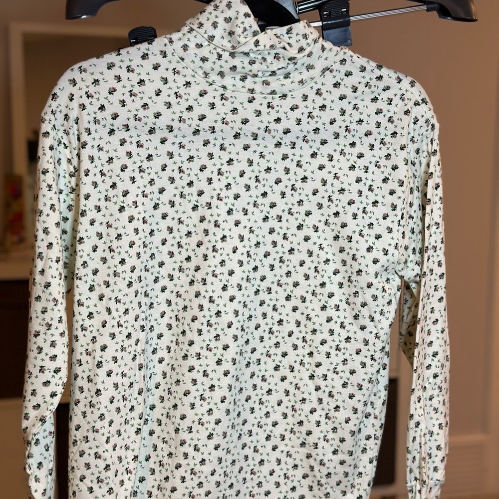 ✨Grandma Core | Cream Longsleeve Top with pattern | XL | Made in Switzerland - Picture 3 of 8